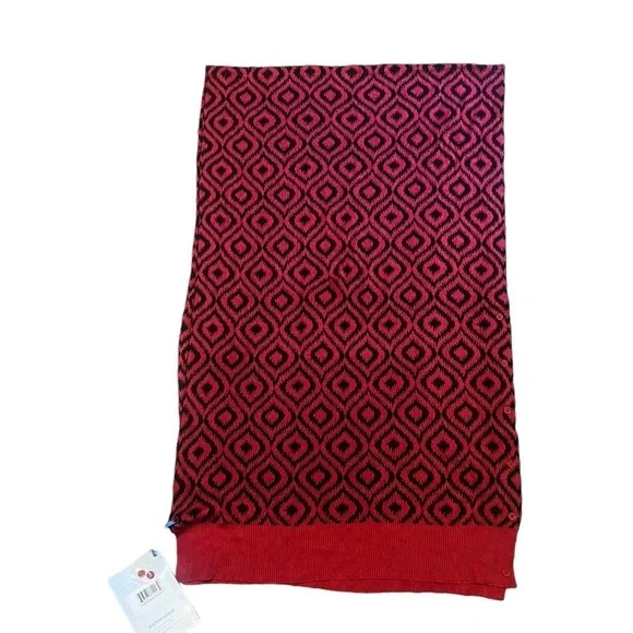 Papillon NWT scene weaver red and black rayon scarf or Shae - Picture 3 of 7